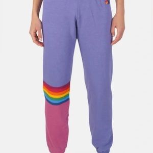 Aviator Nation - Lavender Rainbow Stitch Sweatpants